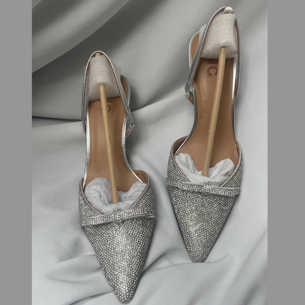 INC Rhinestone Kitten Heal Pumps